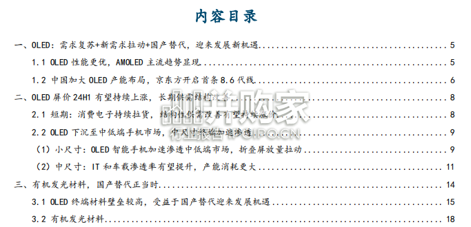 OLED行业研究报告:OLED显示(31页)-第1张图片 OLED行业研究报告:OLED显示(31页)-第1张图片