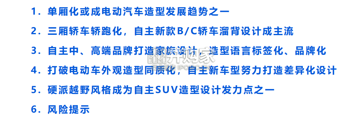 汽车外观造型专题报告:重点新车型造型趋势(37页)-第1张图片 汽车外观造型专题报告:重点新车型造型趋势(37页)-第1张图片