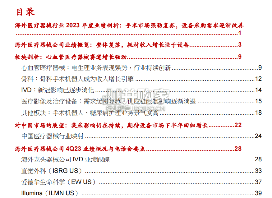 海外医疗器械行业2023年度业绩剖析报告:手术市场、心血管医疗器械(68页)-第1张图片 海外医疗器械行业2023年度业绩剖析报告:手术市场、心血管医疗器械(68页)-第1张图片