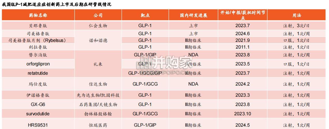 国内减肥药在研管线研究报告:GLP-1相关减重创新药物(19页)-第1张图片 国内减肥药在研管线研究报告:GLP-1相关减重创新药物(19页)-第1张图片