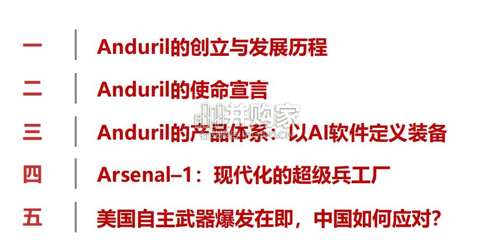 Anduril专题研究报告:以AI软件定义装备,以现代工业体系重塑兵工厂(47页)-第1张图片 Anduril专题研究报告:以AI软件定义装备,以现代工业体系重塑兵工厂(47页)-第1张图片