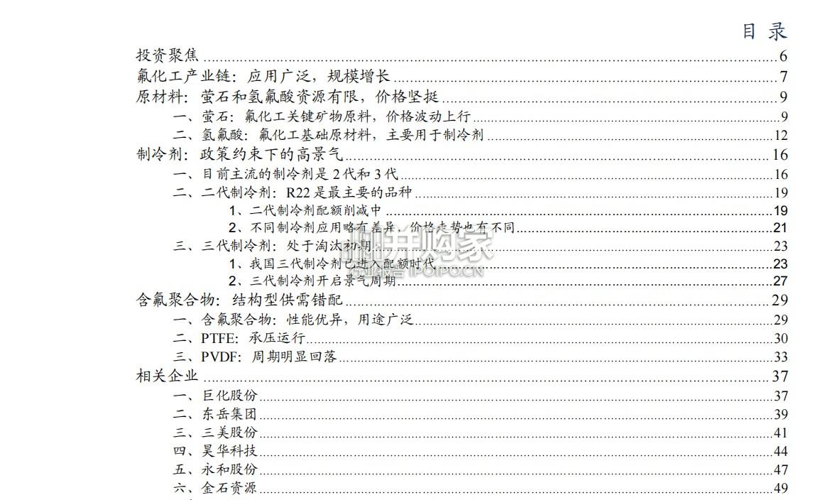 氟化工行业报告:萤石资源和政策约束下制冷剂的高景气(54页)-第1张图片 氟化工行业报告:萤石资源和政策约束下制冷剂的高景气(54页)-第1张图片