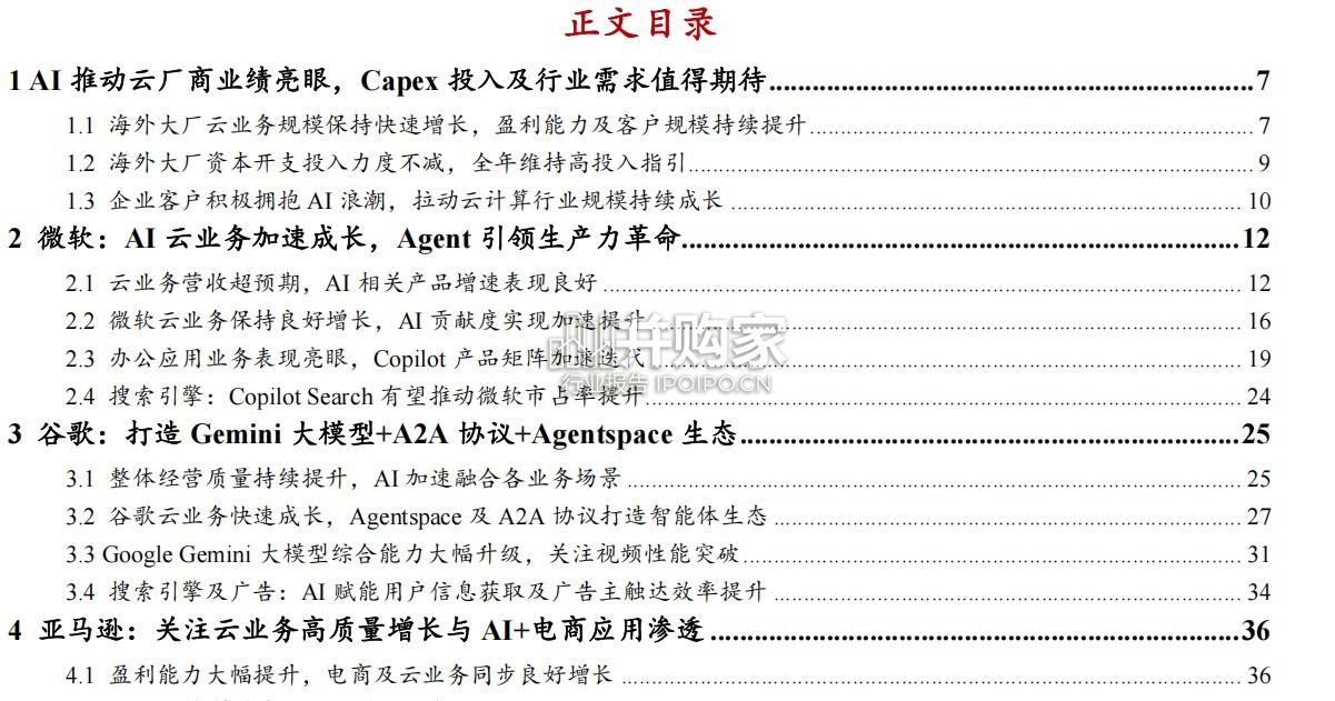 人工智能行业深度报告:海外大厂,AI云加速商业化,构建Agent生态(44页)-第1张图片 人工智能行业深度报告:海外大厂,AI云加速商业化,构建Agent生态(44页)-第1张图片