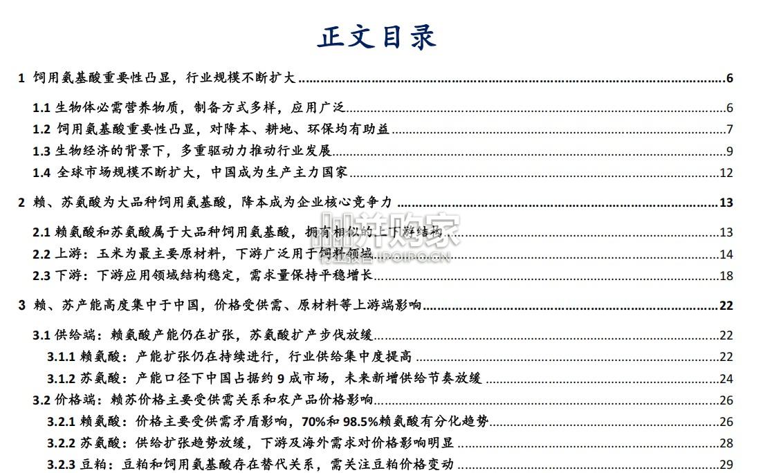 饲用氨基酸行业报告:赖、苏氨酸(37页)-第1张图片 饲用氨基酸行业报告:赖、苏氨酸(37页)-第1张图片