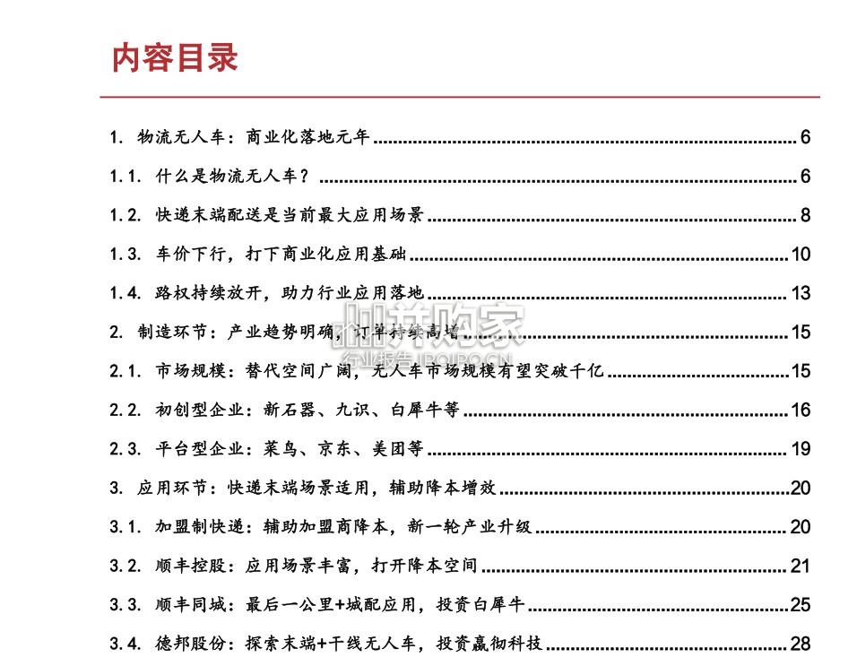 物流无人车行业报告(34页)-第1张图片 物流无人车行业报告(34页)-第1张图片