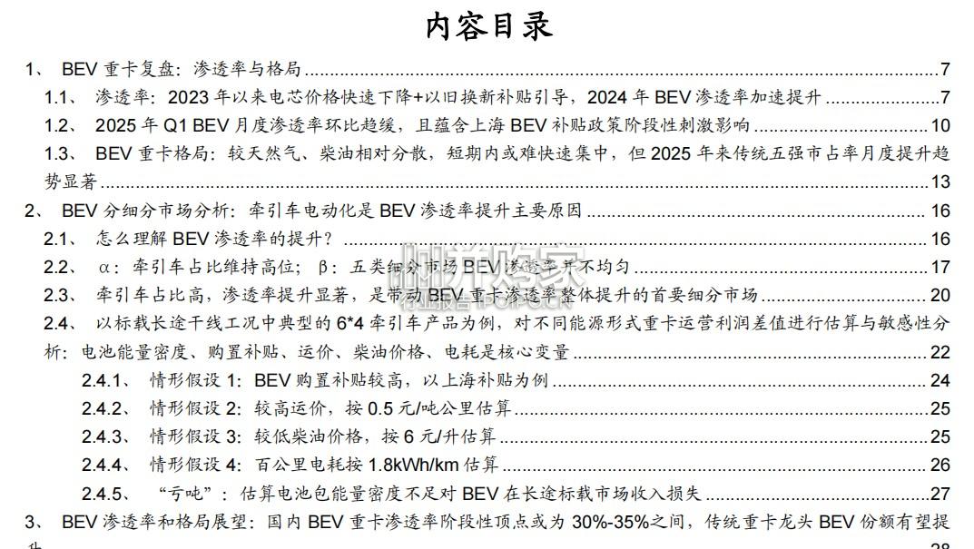 BEV重卡行业报告:纯电动重卡渗透率、竞争格局(43页)-第1张图片 BEV重卡行业报告:纯电动重卡渗透率、竞争格局(43页)-第1张图片