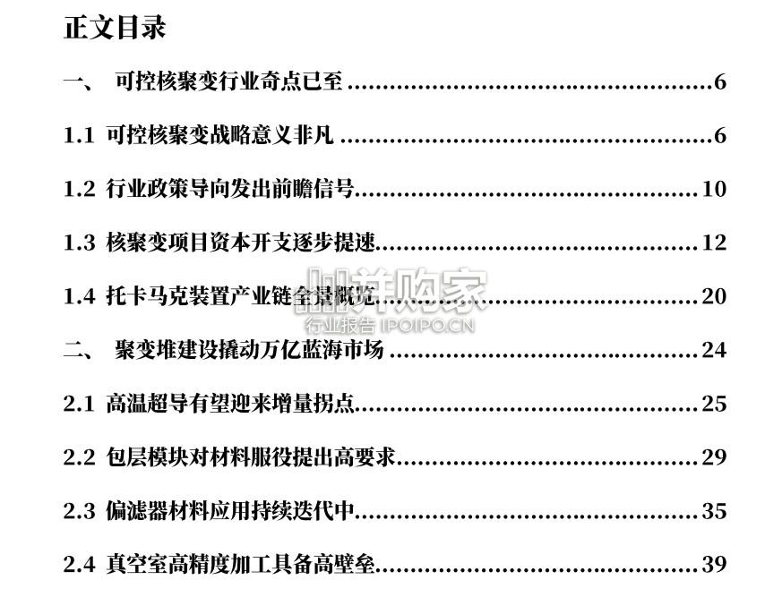 可控核聚变行业报告(46页)-第1张图片 可控核聚变行业报告(46页)-第1张图片
