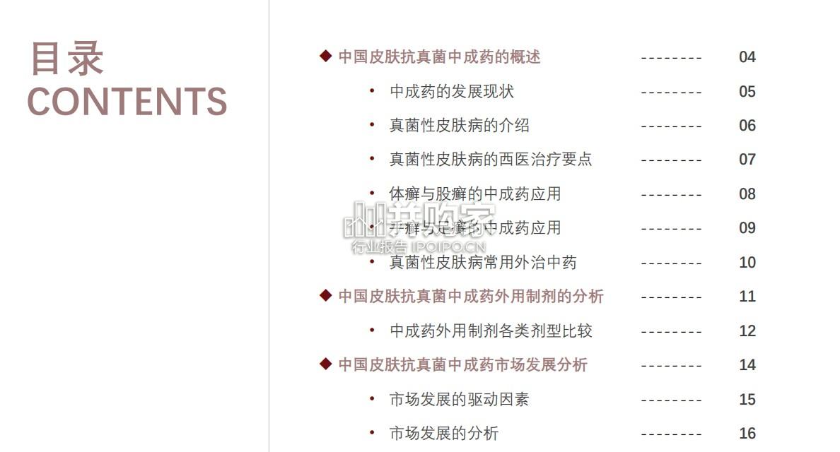 中国皮肤抗真菌中成药行报告:止癣(17页)-第1张图片 中国皮肤抗真菌中成药行报告:止癣(17页)-第1张图片