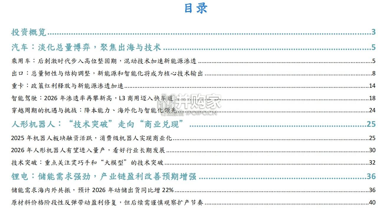 汽车行业2026年展望报告:穿越周期的新动能(51页)-第1张图片 汽车行业2026年展望报告:穿越周期的新动能(51页)-第1张图片