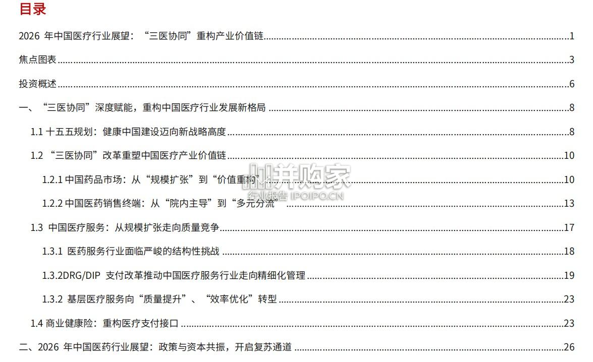 中国医疗行业展望报告:三医协同重构产业价值链(47页)-第1张图片 中国医疗行业展望报告:三医协同重构产业价值链(47页)-第1张图片