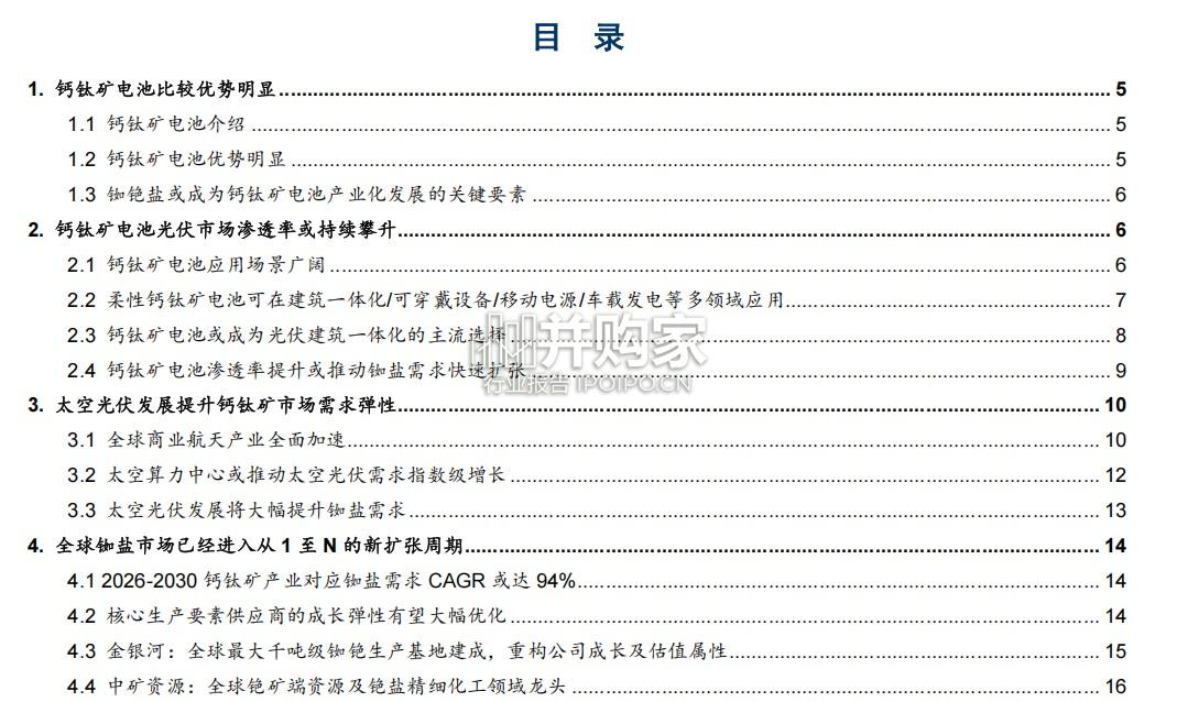 钙钛矿电池行业报告:太空光伏发展将推动铷盐市场(20页)-第1张图片 钙钛矿电池行业报告:太空光伏发展将推动铷盐市场(20页)-第1张图片