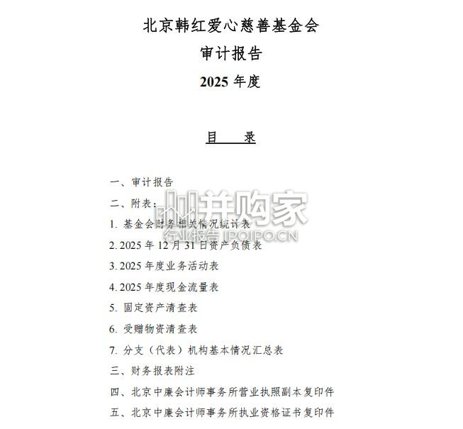 北京韩红爱心慈善基金会2025年度审计报告及专项信息审核报告(59页)-第1张图片 北京韩红爱心慈善基金会2025年度审计报告及专项信息审核报告(59页)-第1张图片